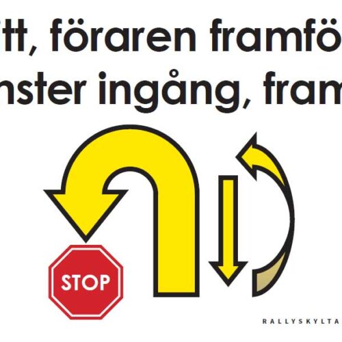 Enstaka valfria rallylydnadsskyltar Nybörjarklass - A4